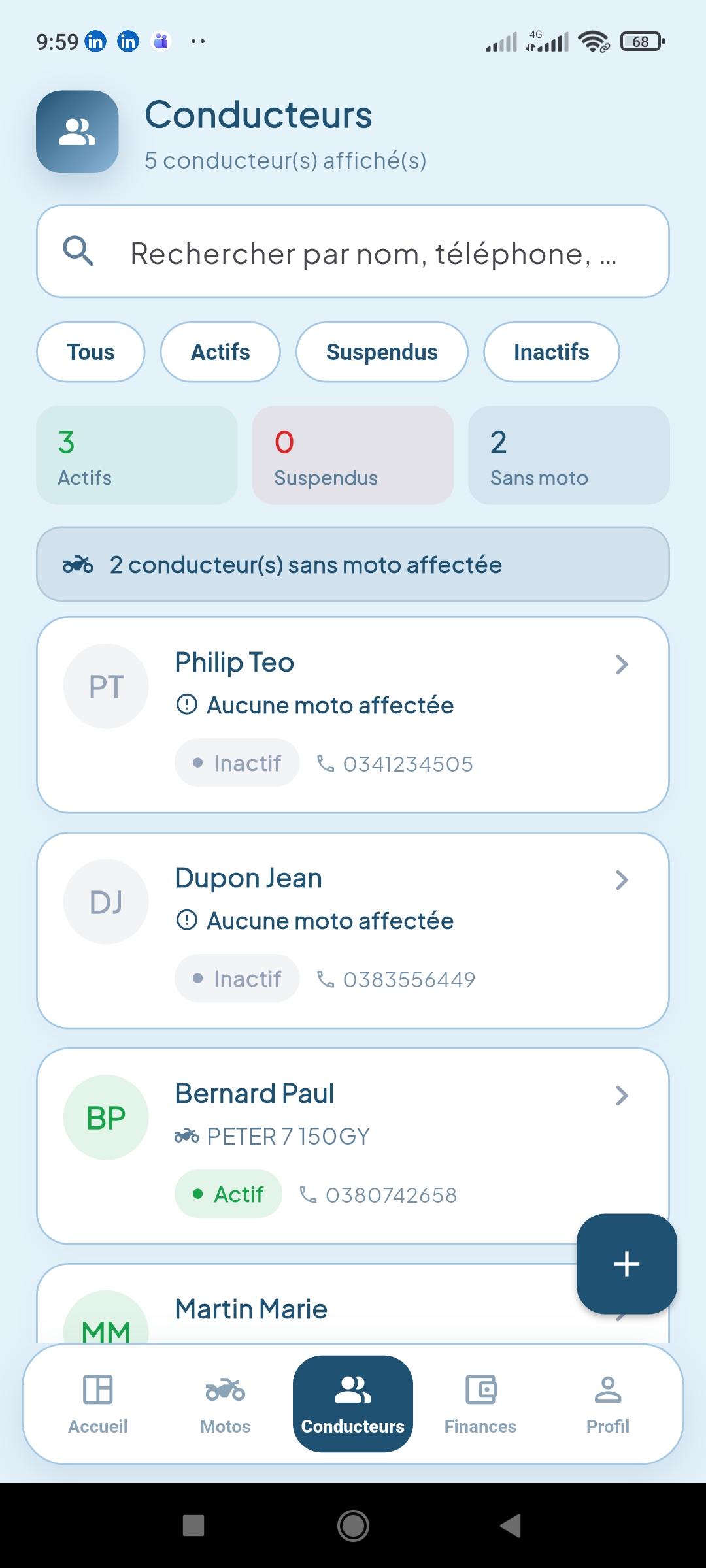 Fleet-Motos mobile screen 10