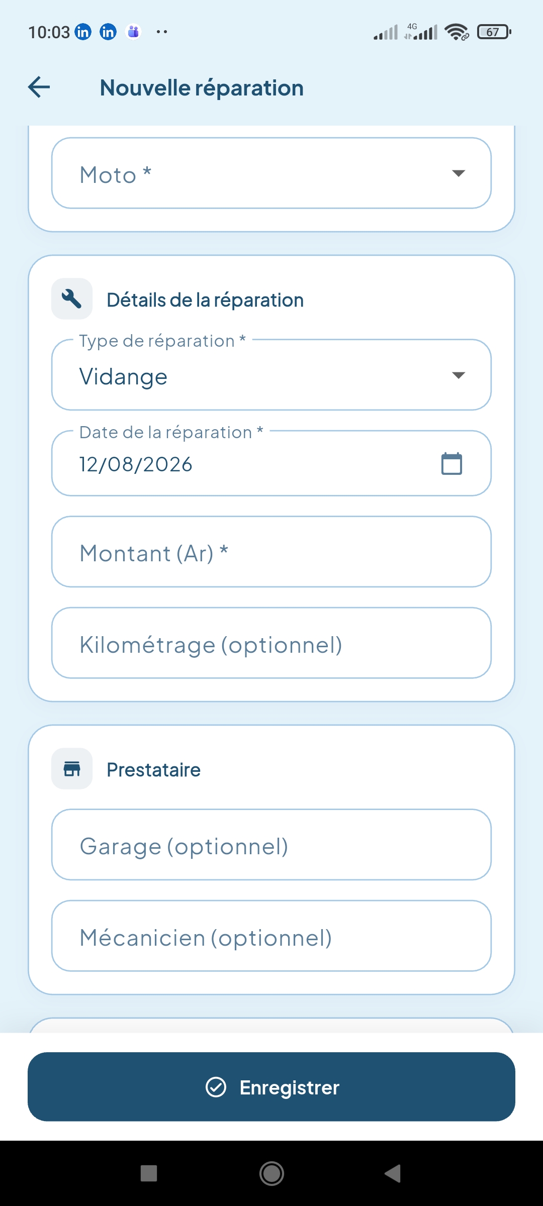 Fleet-Motos mobile screen 21