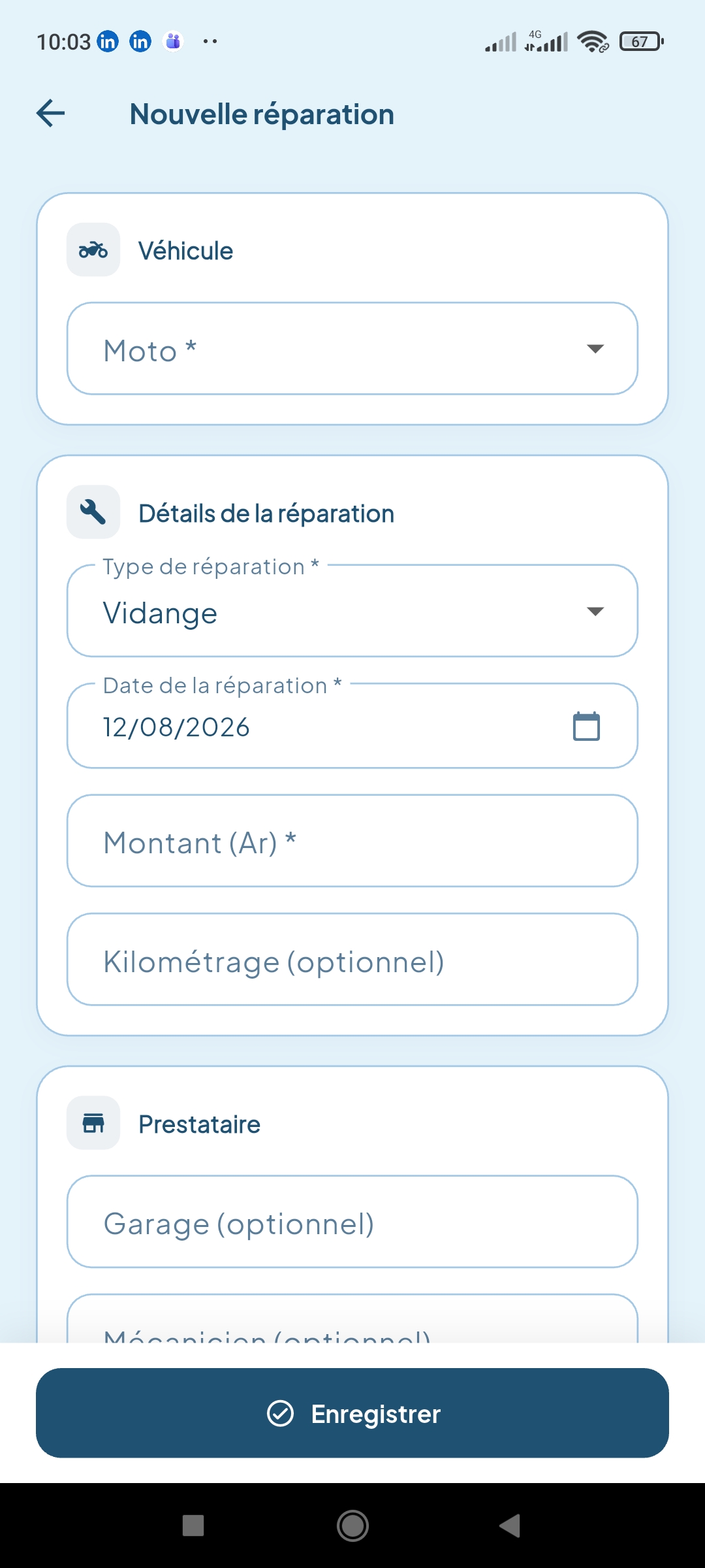 Fleet-Motos mobile screen 22